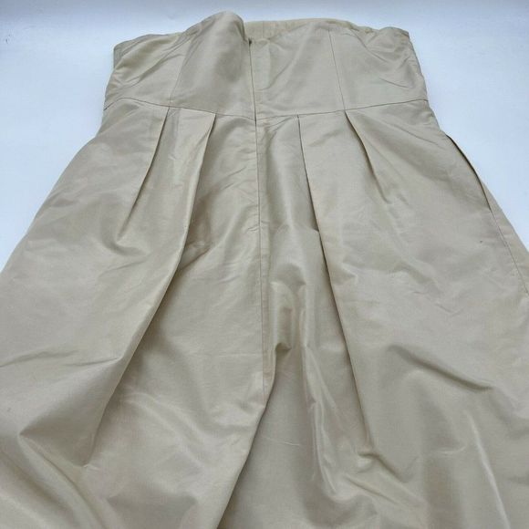 J Crew Silk Strapless Gown Size 16 Champagne Color - Picture 5 of 6